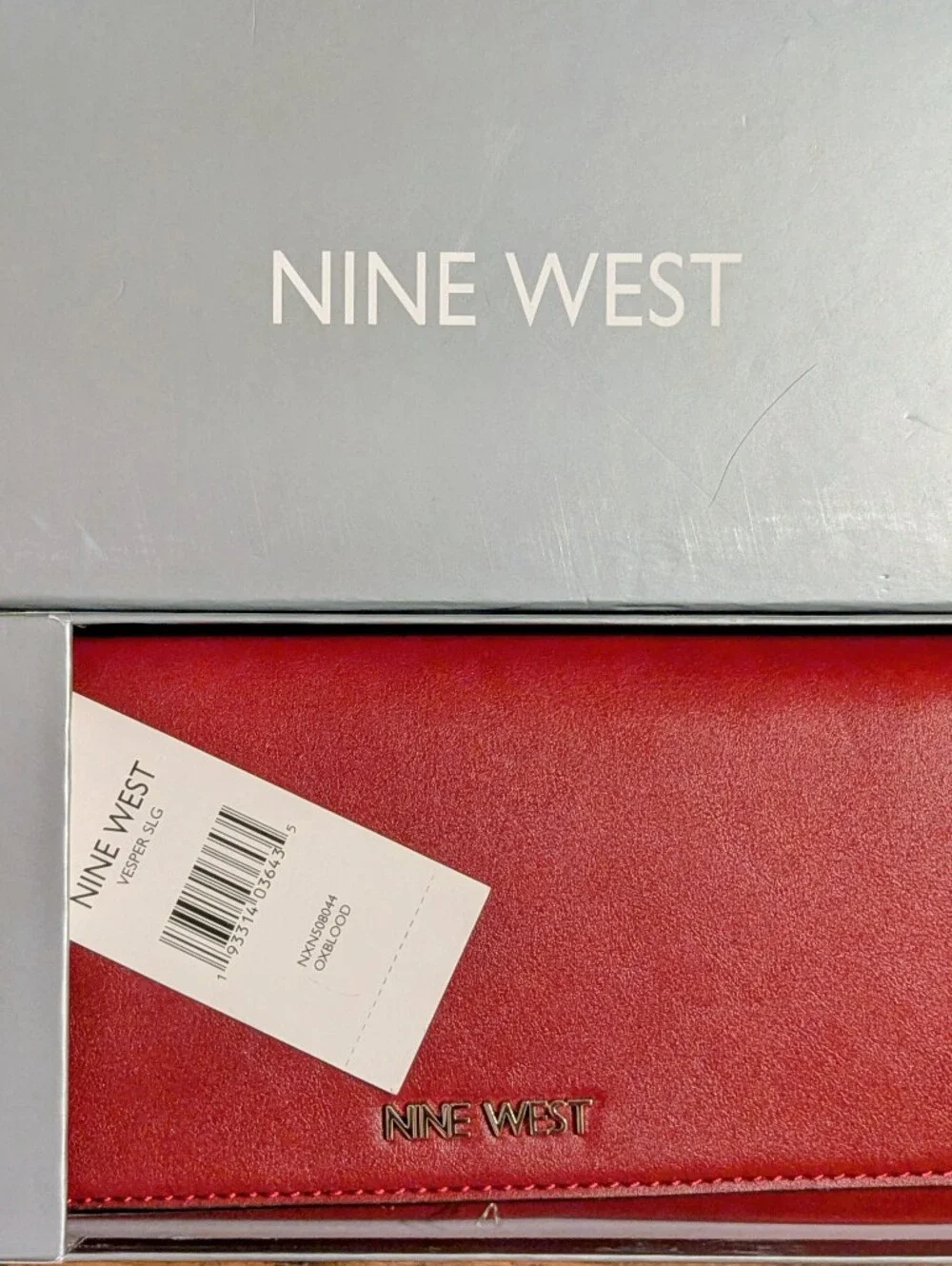 Nine West Red Fold-Over Wallet with Logo Detail